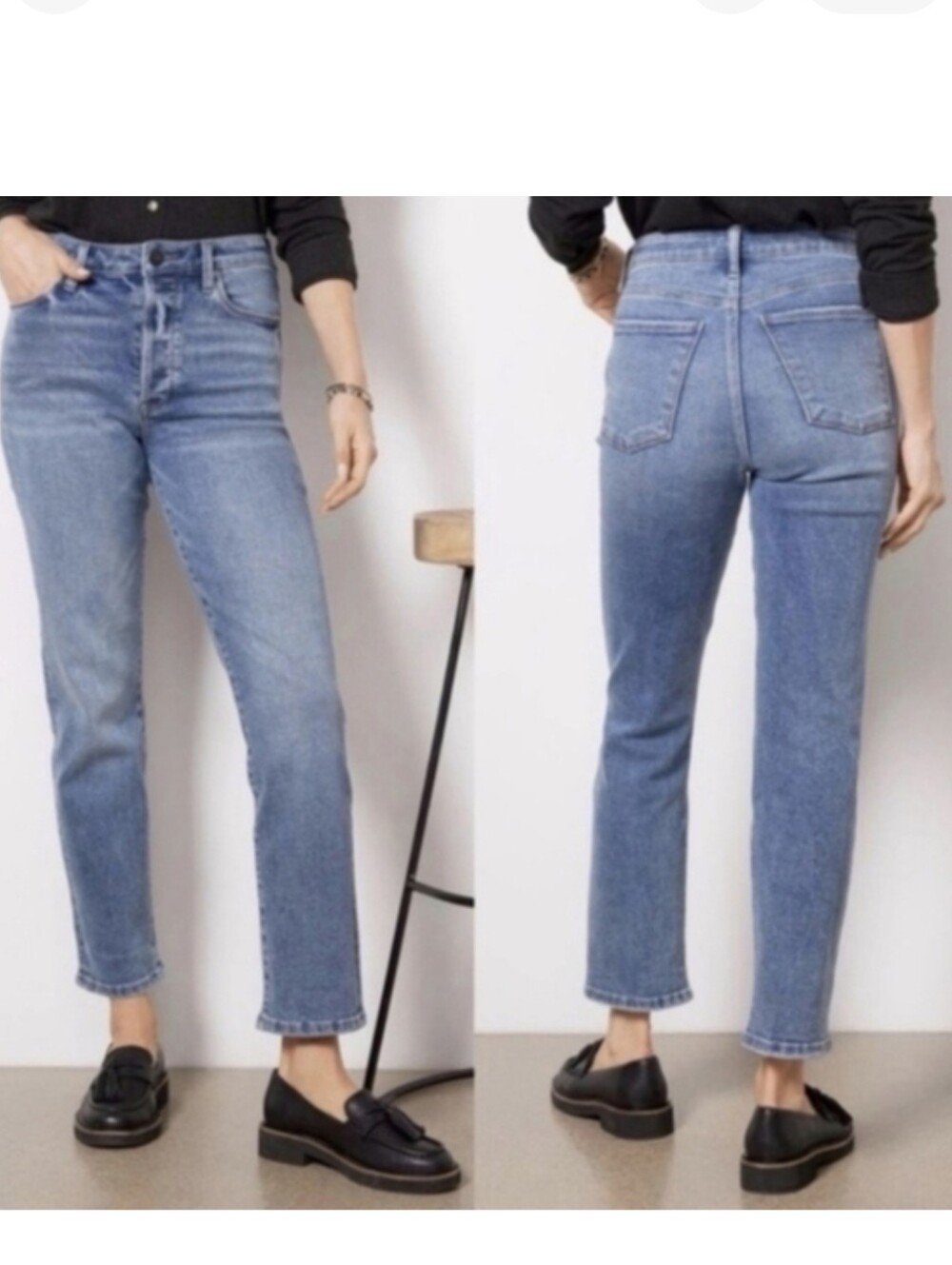 Evereve The Ever Straight High Rise Fit  women’s jeans waist Size 28 stretch